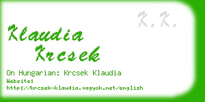 klaudia krcsek business card